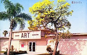 Sarasota Art Association and gold blossom tree - Sarasota, Florida