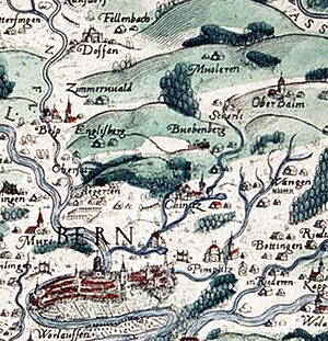 Schöpfkarte 1580 - area around Englisberg