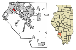 Location of Alorton in St. Clair County, Illinois.
