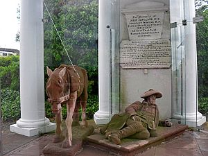 Statue of Old Mortality and his pony