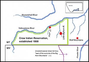 The Crow Indian reservation and some battlefields (c.)