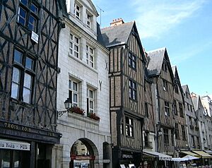Tudor buildings in Tours, France