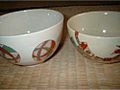 Two typical usuicha (thin tea) bowls for the Japanese tea ceremony