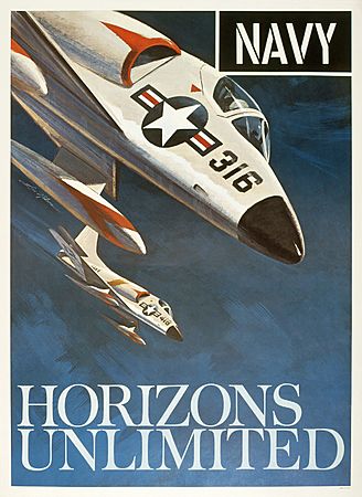 US-Navy-Recruiting-Poster Horizons Lou-Nolan c-1960s HNHC-Accession-81-156-AI