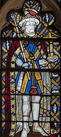 Warwick, St Mary's church, Beauchamp Chapel, East Window detail (30148758058)