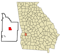 Location in Webster County and the state of Georgia