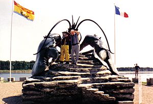 Winston Bronnum and his "World's Largest Lobster" sculpture