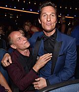 Woody Harrelson and Matthew McConaughey at the 66th Primetime Emmy Awards