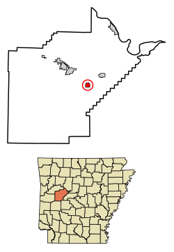 Location of Plainview in Yell County, Arkansas.