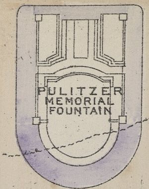 "PULITZER MEMORIAL FOUNTAIN" map in 1916, from- Bromley Manhattan Plate 083 publ. 1916 (cropped)