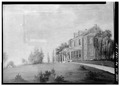 'BEFORE' MAIN HOUSE, CA. 1834 WATERCOLOR BY THOMAS U. WALTER - Andalusia, State Road vicinity (Bensalem Township), Andalusia, Bucks County, PA HABS PA,9-ANDA,1-35