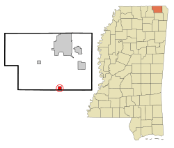 Location of Rienzi, Mississippi