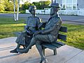 Alexander and Mabel Bell statue, Baddeck Nova Scotia June 2014