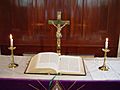 Altar and bible st Johns Lutheran