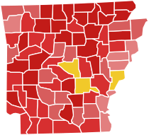 Arkansas Senatorial Election Results by County, 2020.svg