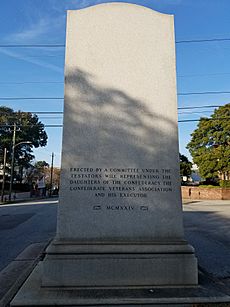 Back of Confederate Memorial in Wilmington, NC
