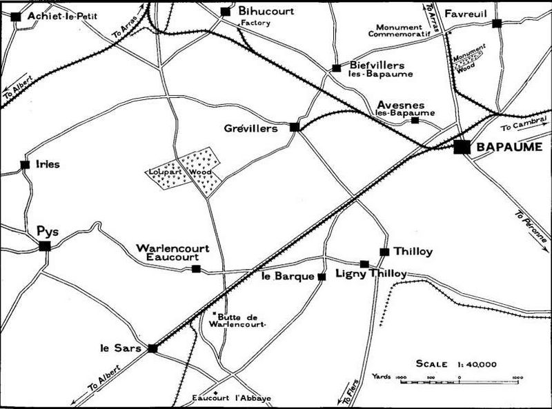 Bapaume map, August 1918