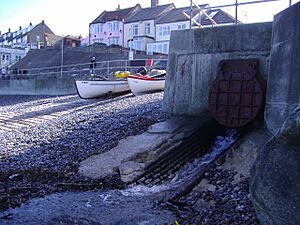 Beeston becks outfall on Sheringham beach