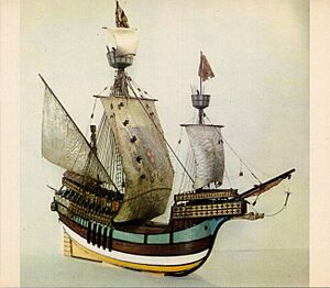 Carrack model La Dauphine sailed by Verrazzano 1524 Museum of NYC