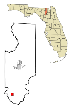 Location in Columbia County and the state of Florida