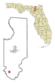 Columbia County Florida Incorporated and Unincorporated areas Fort White Highlighted