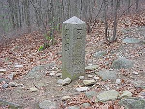 Connecticut-Massachusetts-Rhode Island tripoint marker, circa 2005