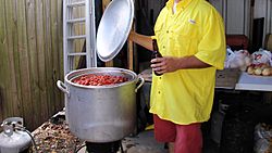 Cooking Crawfish at a Party