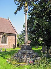 Cross in Bitterley churchyard (geograph 2215579)