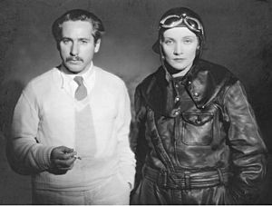 Dishonored (film) 1931 On set, BW photo, L to R Josef von Sternberg, Marlene Dietrich