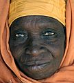 Elderly Gambian woman face portrait