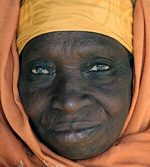 Elderly Gambian woman face portrait