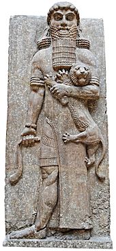 Gilgamesh subduing a lion