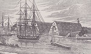 Gosport Navy Yard Portsmouth circa 1840 Historical Recollections of Va Henry Howe 1852 LOC