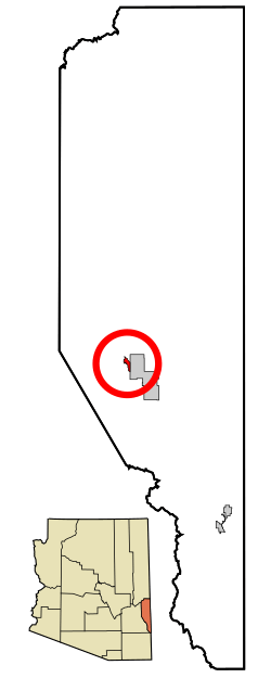 Location in Greenlee County and the state of Arizona