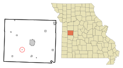 Henry County Missouri Incorporated and Unincorporated areas La Due Highlighted.svg