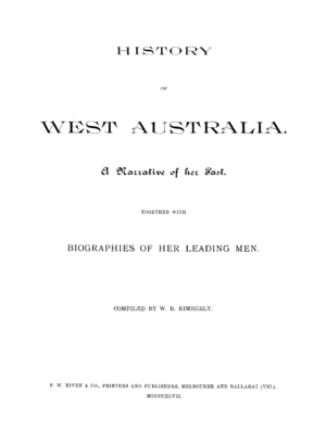 History of West Australia (1897)