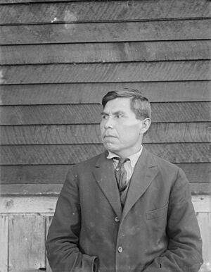 Left quartering view of Alfred Adams