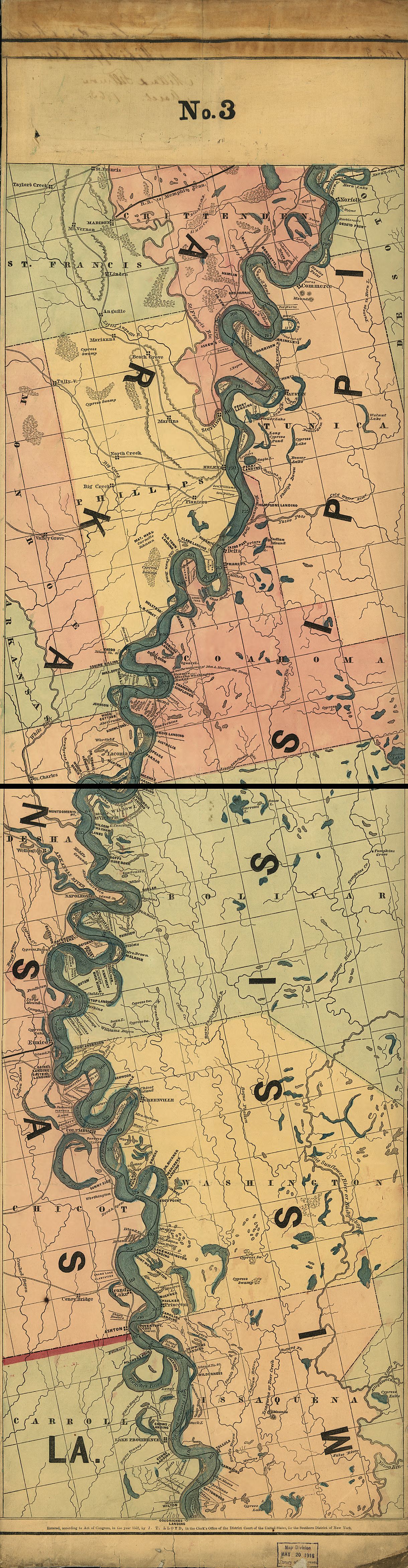 An 1862 map shows Christmas directly on the Mississippi River