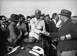 Louis Chiron after winning the 1934 French Grand Prix
