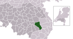 Highlighted position of Deurne in a municipal map of North Brabant