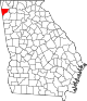 State map highlighting Chattooga County