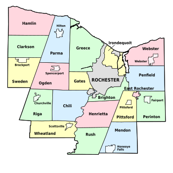 Monroe County (New York) - Towns, Villages, and City