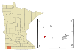 Location of Adrian, Minnesota