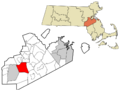 Norfolk County Massachusetts incorporated and unincorporated areas Norfolk highlighted