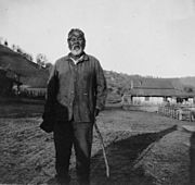 Photograph with text of Dick Neal, a member of the Chuckachancy tribe, California. This is from a survey report of... - NARA - 296284 (cropped)