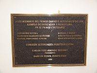 Placa en el Museo del Autonomismo Puertorriqueño en Ponce, PR (DSC00242)