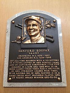 Sandy Koufax HOF Plaque