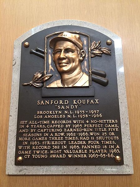 Sandy Koufax HOF Plaque
