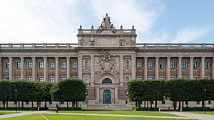 Stockholm Sweden Exterior-view-of-Riksdag-02