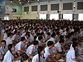 Students of Nan Hua High School, Singapore, in the school hall - 20060127